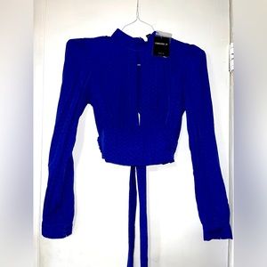 Forever21 Blue Long Sleeve Blouse